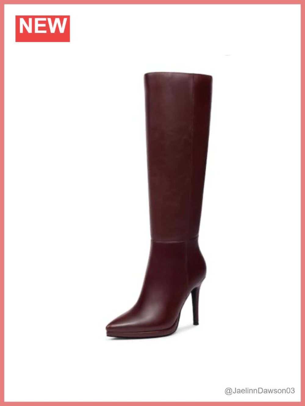 Faux Leather Platform Stiletto Heel Pointed Toe Knee High Boots